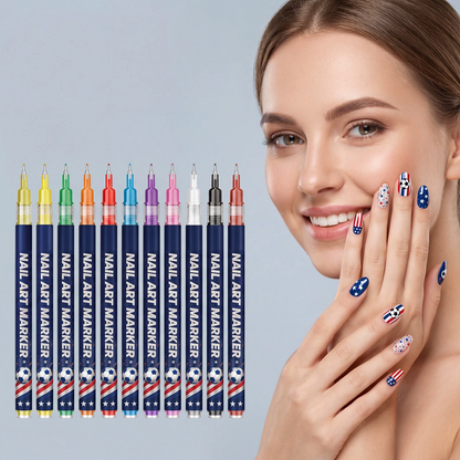 🔥 World Cup Fan Nail Art Pens⚽Nail Drawing Marker Set