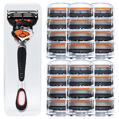 48-Piece Men's Razor Blade Set: Free Handle + Ultra Sharp Steel for Smooth Shaving